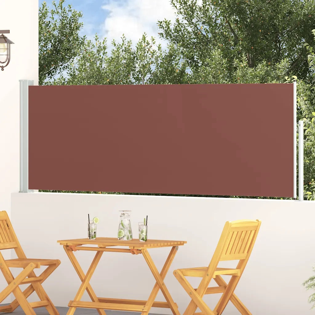 Tenda Laterale Retrattile per Patio 100x314 cm Marrone 48375