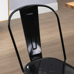 Set 4 Sedie da Cucina Impilabili 53x45x85 cm in Acciaio Nero