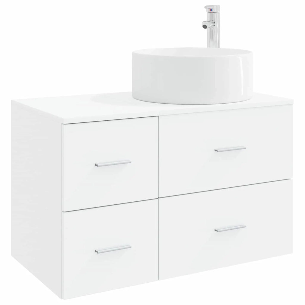 Set di mobili per il bagno 2 pz Bianco Legno ingegnerizzato 3404008