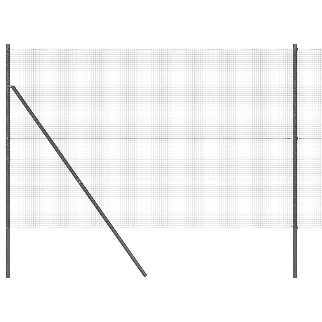 Recinzione in Rete Saldata con 7 Post Grigio 1.6x10 m Acciaio