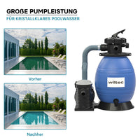 Filtro a sabbia per piscina, 250 W, serbatoio filtrante 26 l, pompa piscina autoadescante 10.000 l/h