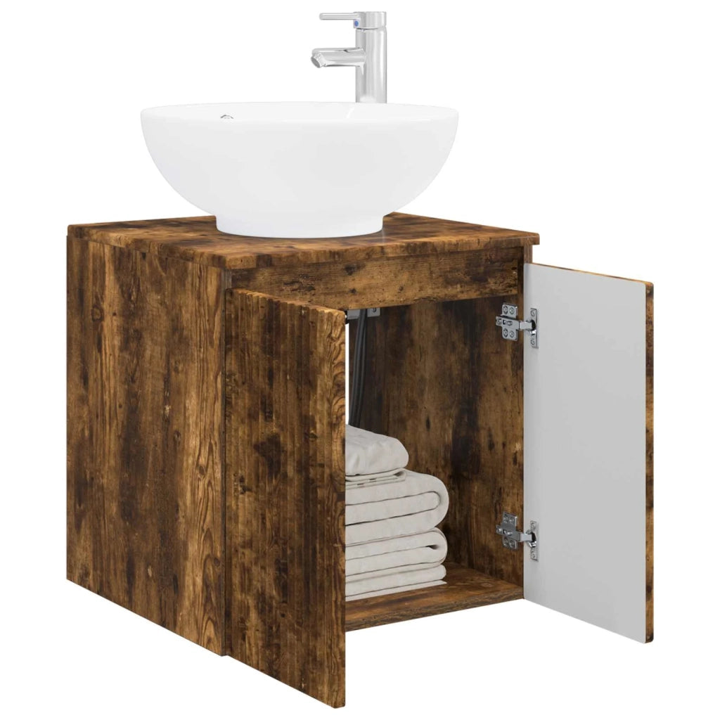 Mobile Lavabo da Parete Rovere Fumo 49,5 x 44,5 x 65 cm