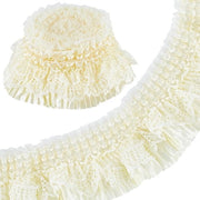 Punti di Ruches in Elastico a Doppia Facia - 7,5 cm Larghezza - Filo di Cotone - Sartoriale Decorazione di Cucito - Fai da Te