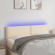 Testiera a LED-Testata con LED Crema 144x5x78/88 cm in Tessuto 207429