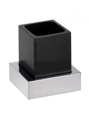 Portaspazzolino da parete GAMMA in ottone cromo opaco nero