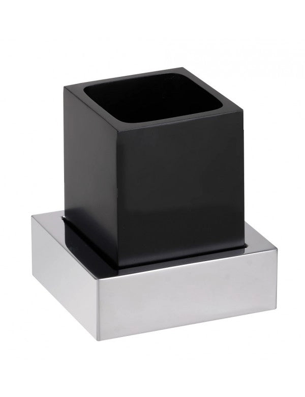 Portaspazzolino da parete GAMMA in ottone cromo opaco nero