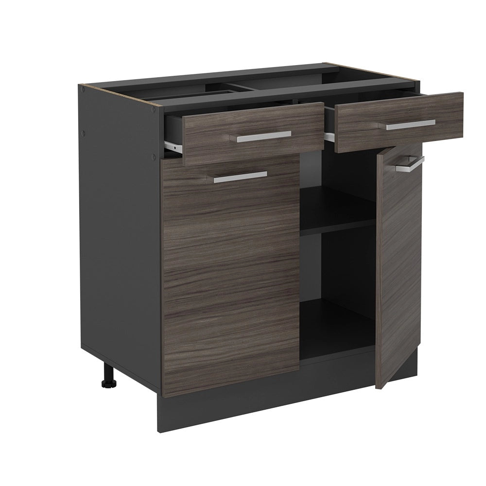 Mobiletto base per cucina R-Line Grigio nobile/Antracite 80 cm PL Marmo Vicco