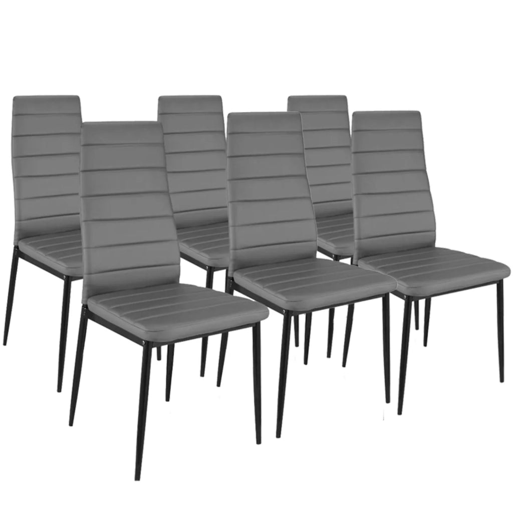 IDMarket - Tavolo da pranzo GEORGIA 140 cm bianco e grigio e set di 6 sedie ROMANE grigio