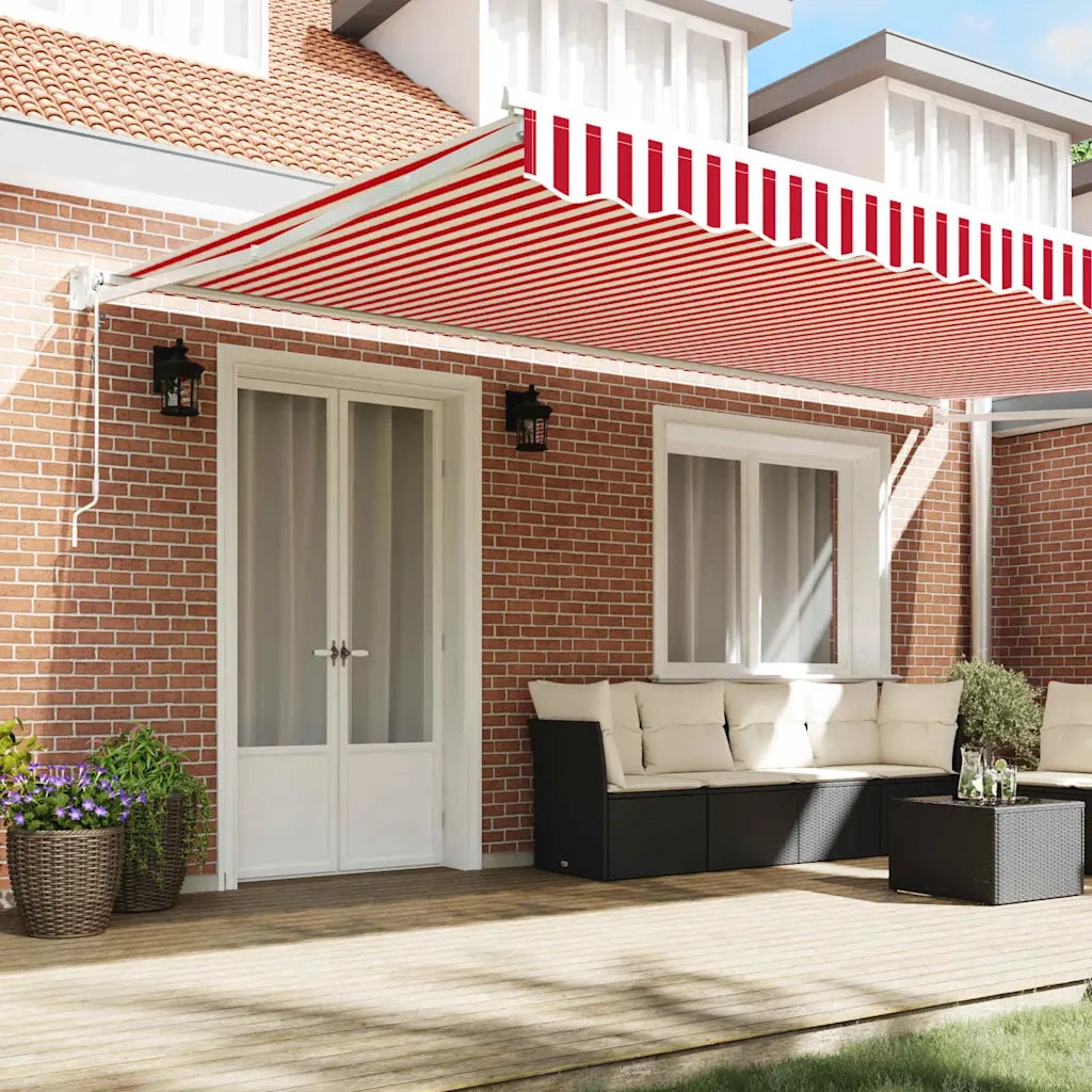 Tenda da Sole Rosso e Bianco 500 x 300 x 165 cm 3331270