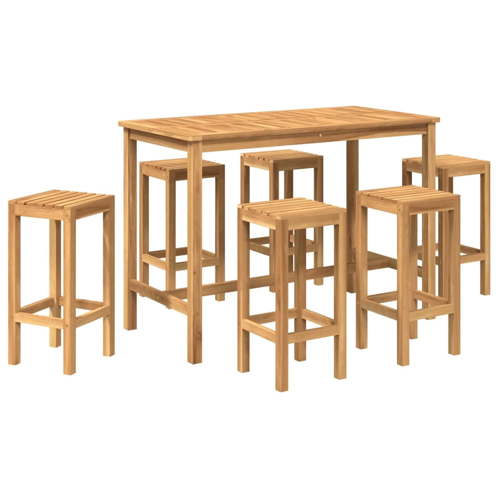 Set Bar da Esterno 7 pcs Naturale Legno di teak solido