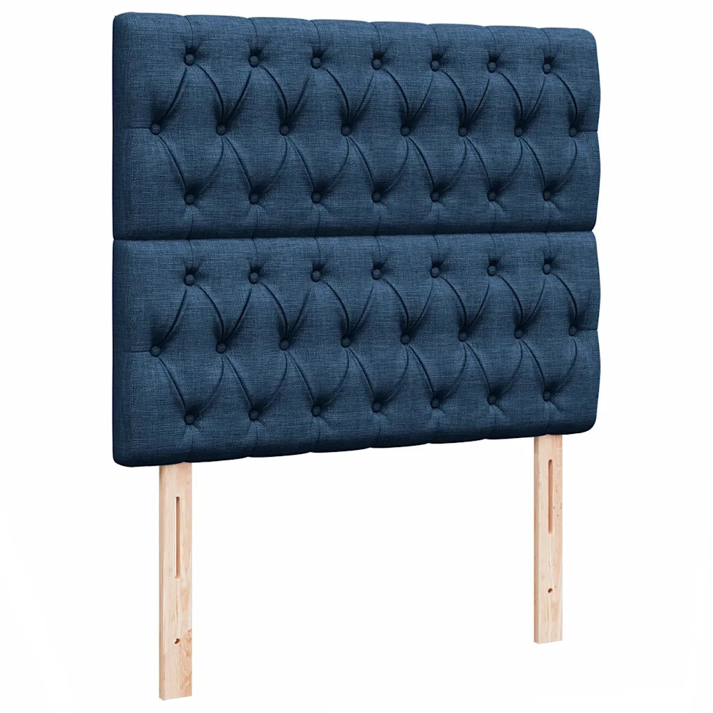 Struttura Letto Pouf con Materasso Blu 120x190 cm in Tessuto 3314078
