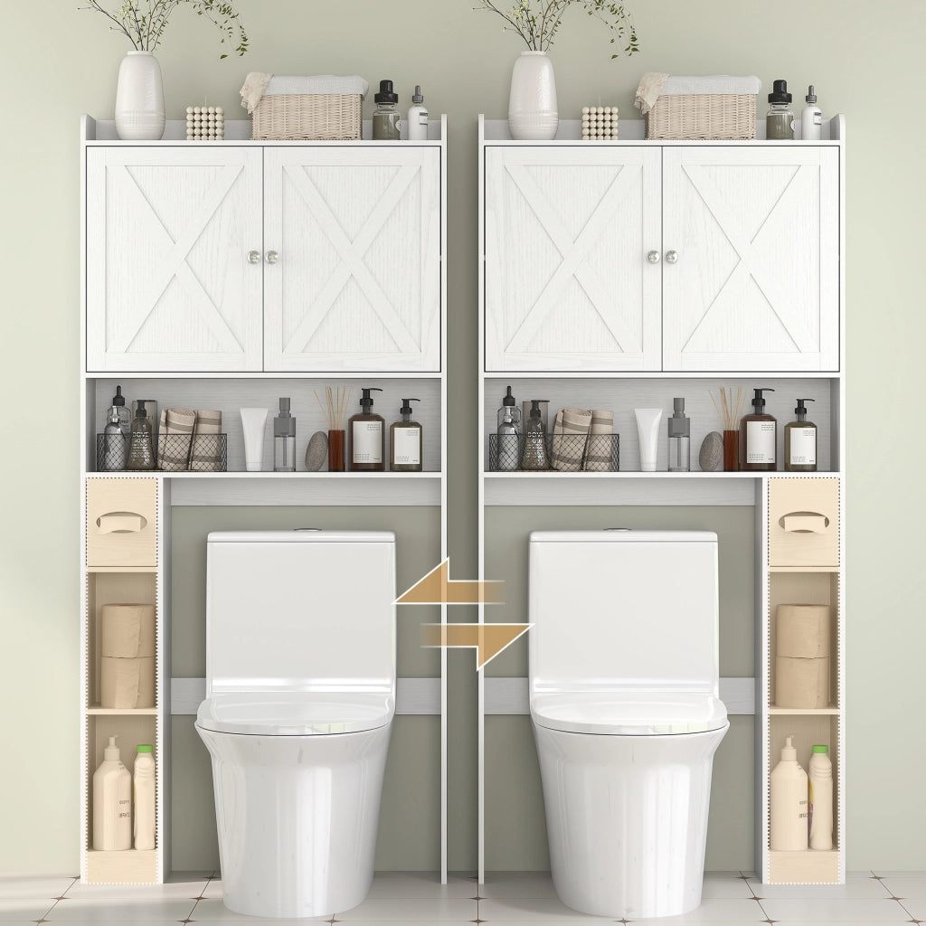 Mobiletto WC con Anta Rustica ¨C zephmum ¨C Bianco 50x45x70