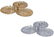 1 Pezzo Centrotavola Decorativo con Foglie in Metallo 31 x 31 cm 2 Colori