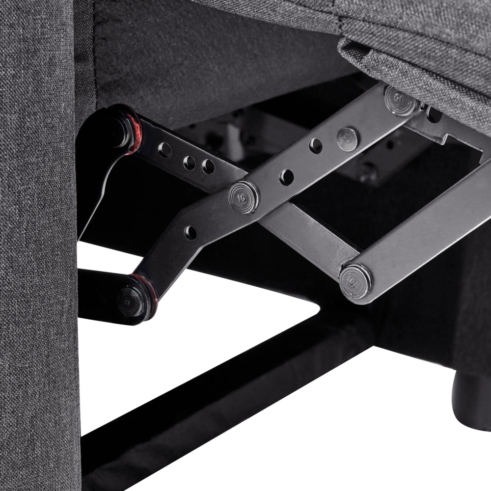 Poltrona reclinabile Grigio scuro Schienale e poggiapiedi regolabili Struttura in legno Schienale alto Design tradizionale Soggiorno