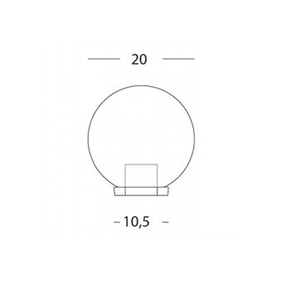 Testa-Palo 1 Luce Globo In Termoplastco Sfera Ø 20 Cm Nero - Opale