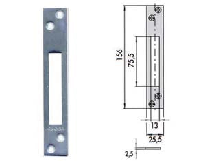 CONTROPIASTRA PER SERRATURE INFILARE PROFILATI IN FERRO 06232 00- - mm.156x25,5 spessore mm.2,5 (06232 00) - 5 pezzi CISA