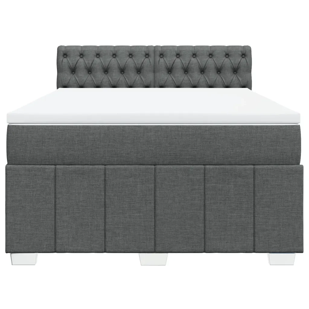 Giroletto a Molle con Materasso Grigio Scuro 160x200 cm Tessuto 3289427