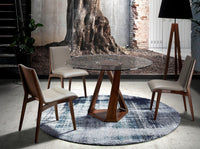 Sedia in ecopelle visone scuro