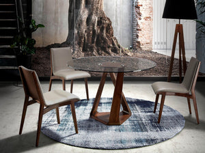 Sedia in ecopelle visone scuro