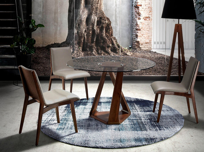 Sedia in ecopelle visone scuro