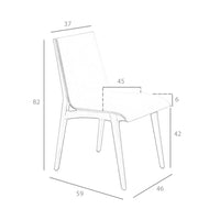 Sedia in ecopelle visone scuro