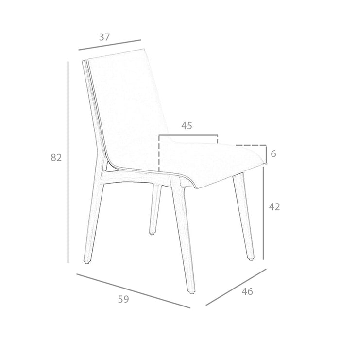 Sedia in ecopelle visone scuro