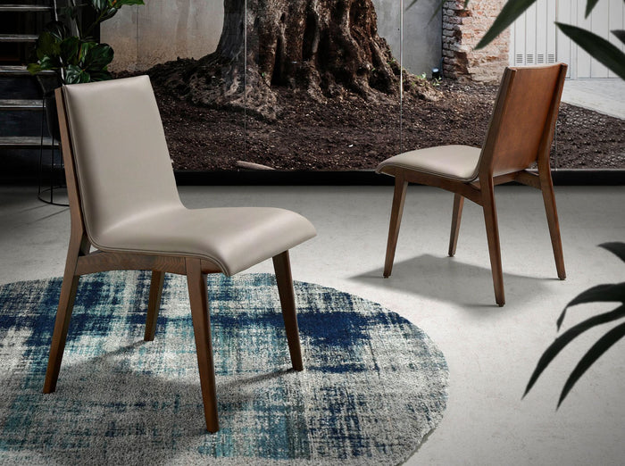 Sedia in ecopelle visone scuro