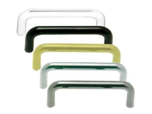MANIGLIE PER MOBILI RETTANGOLARI FISSE IN ZAMA- - interfori mm.64 colore bianco lucido - 10 pezzi