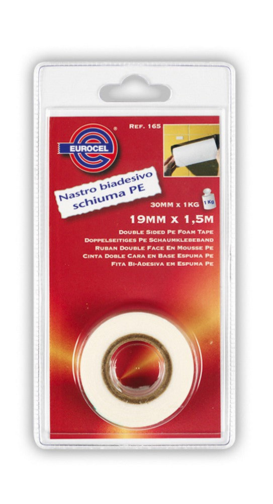 nastro biadesivo fissaforte mm. 19x1,5 mt. col. bianco cod:ferx.vit29495