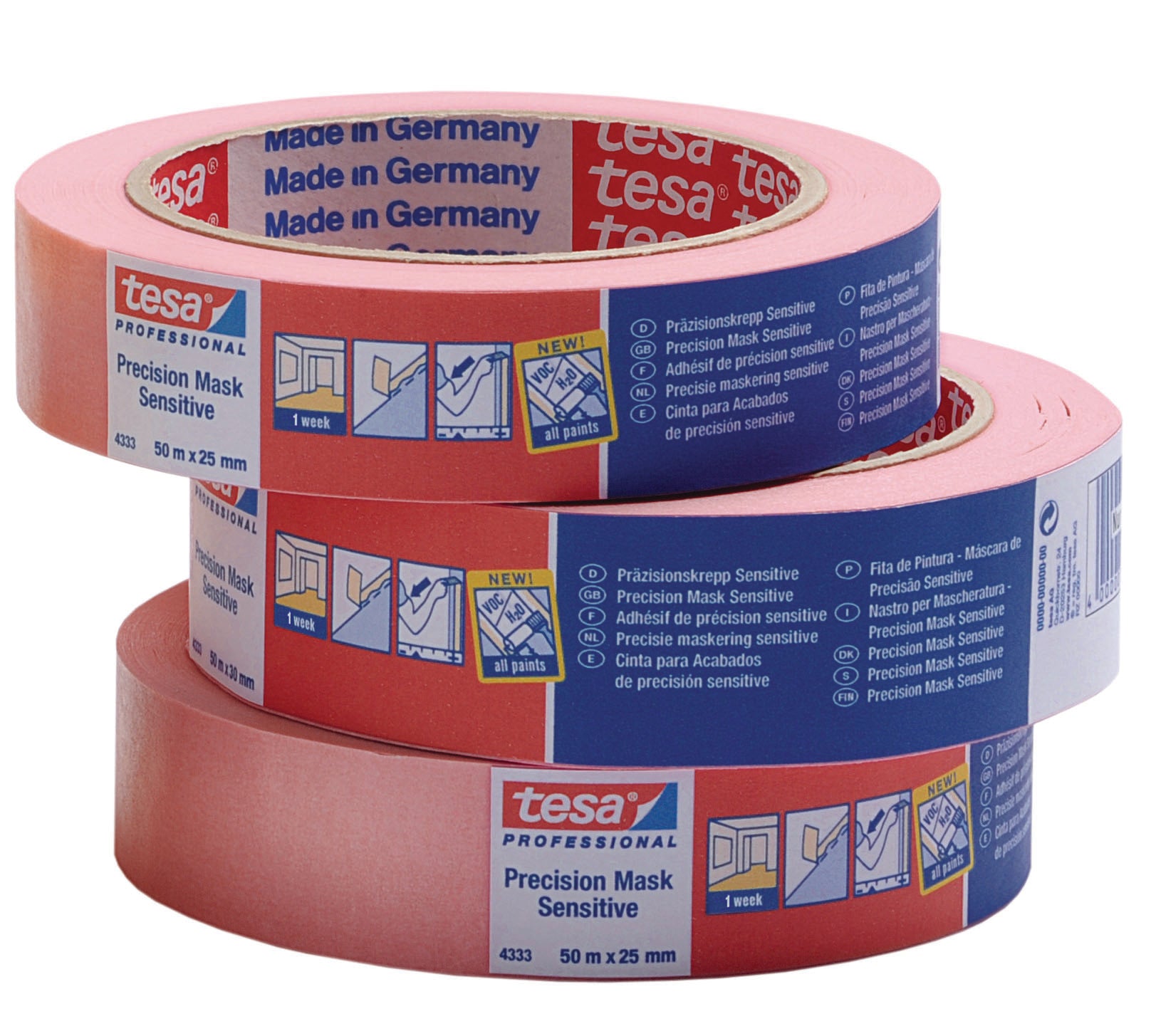 Tesa nastro per mascheratura precision mask sensitive rosa  mm. 38x50 mt. (4 rotoli ) - Tesa