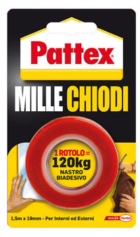 nastro biadesivo pattex mille chiodi  mm. 19x1,5 mt. cod:ferx.vit28541