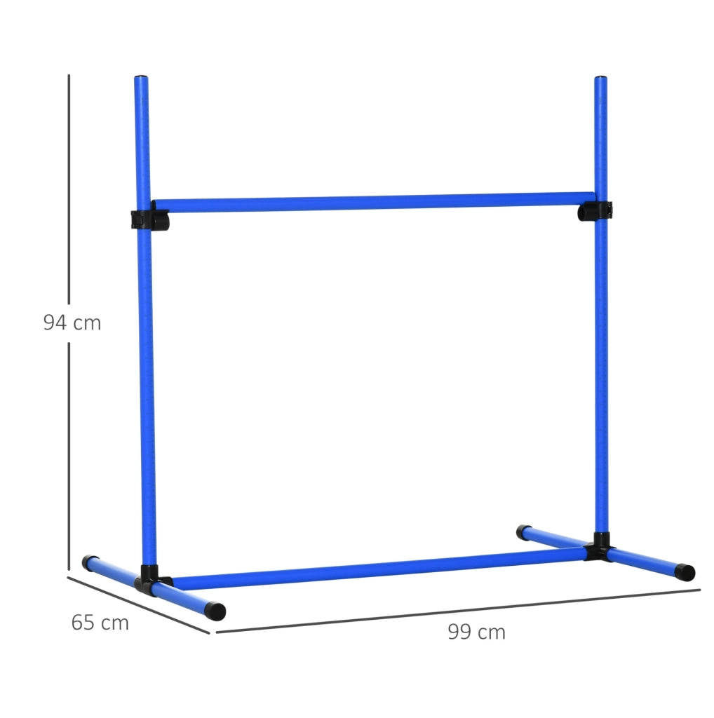 Set agility per cani regolabile blu con 4 ostacoli