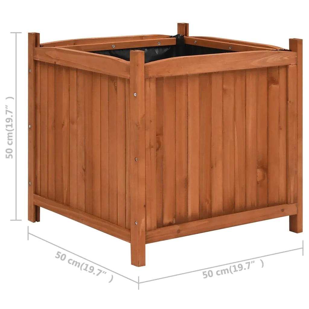 Set di 2 fioriere rialzate 50 x 50 x 50 cm in legno di abete marrone 02_0000887