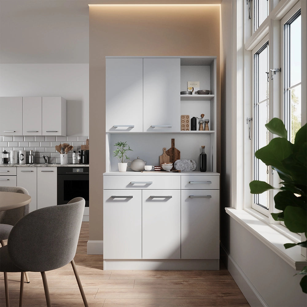 Vicco Buffet da cucina Bianco 100.1 x 188.5 cm con 5 porte e 2 cassetti