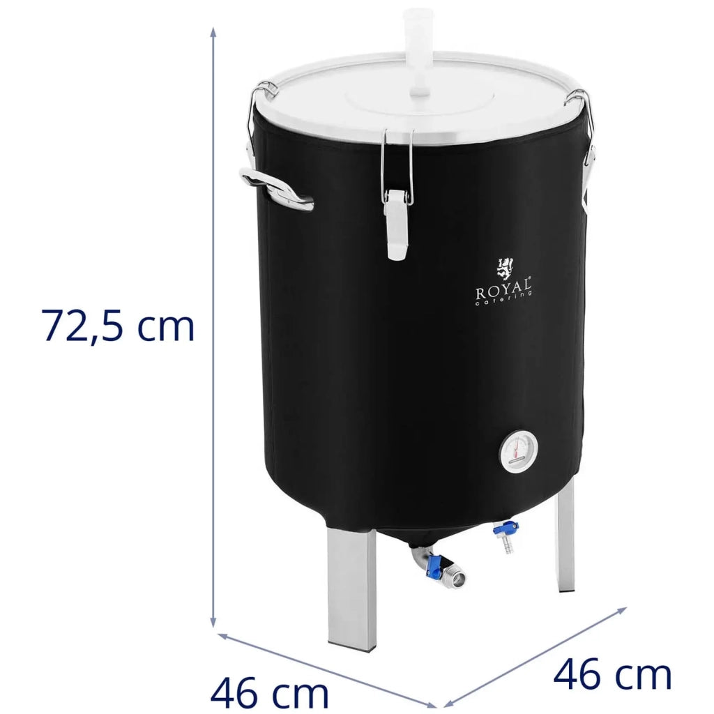 Serbatoio di fermentazione in acciaio inox da 60 litri 0-40 °C con manicotto isolante in acciaio inox nero 14_0008827