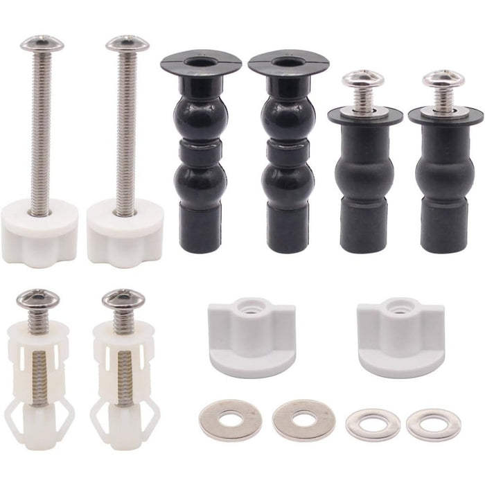 Set di fissaggio per sedile wc, viti in acciaio inox, dadi di ri