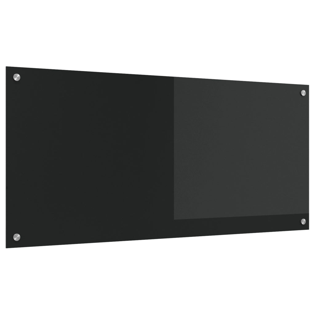 Paraforno per Cucina  Nero 110x50x0,6 cm in Vetro Temperato