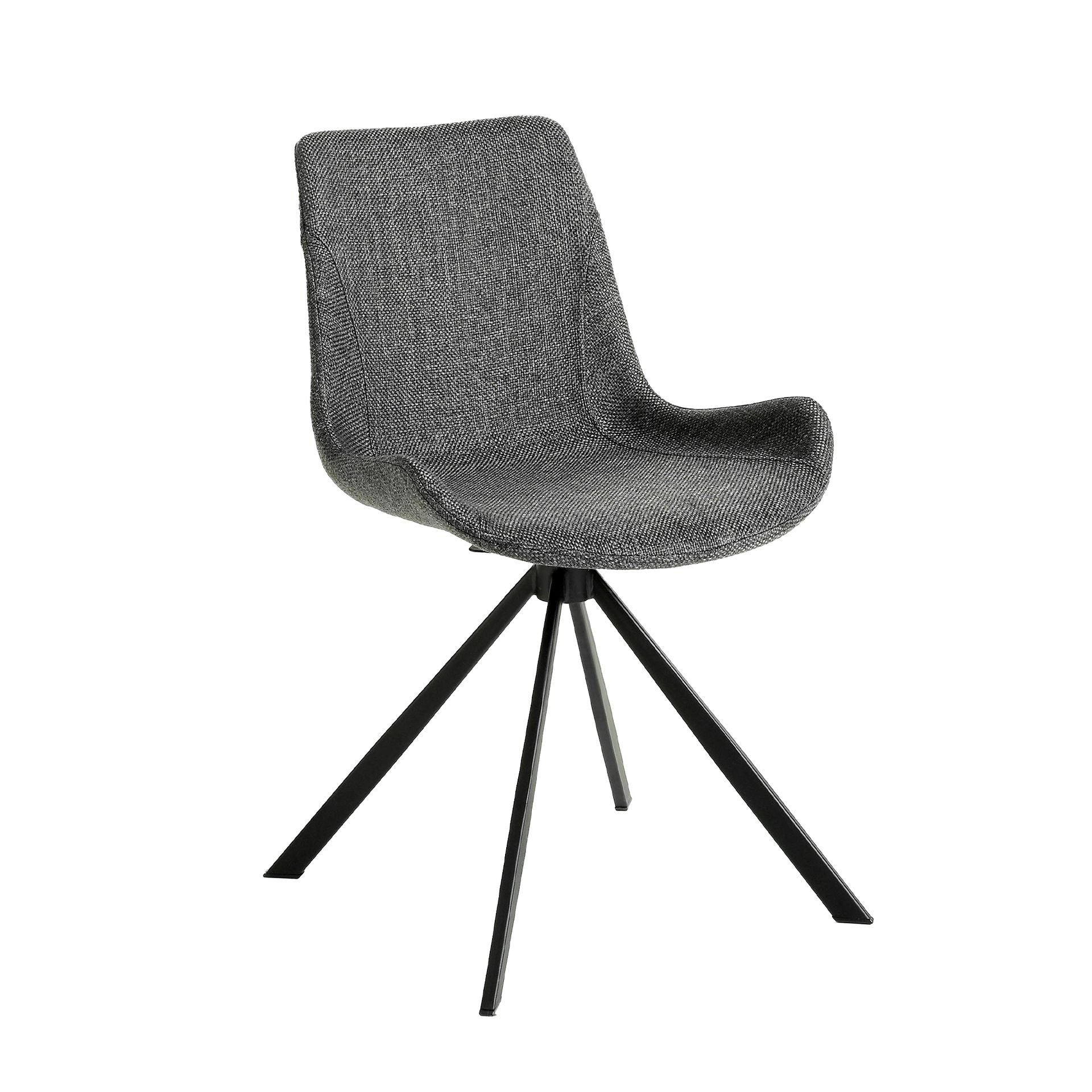 Sedia girevole in tessuto grigio scuro