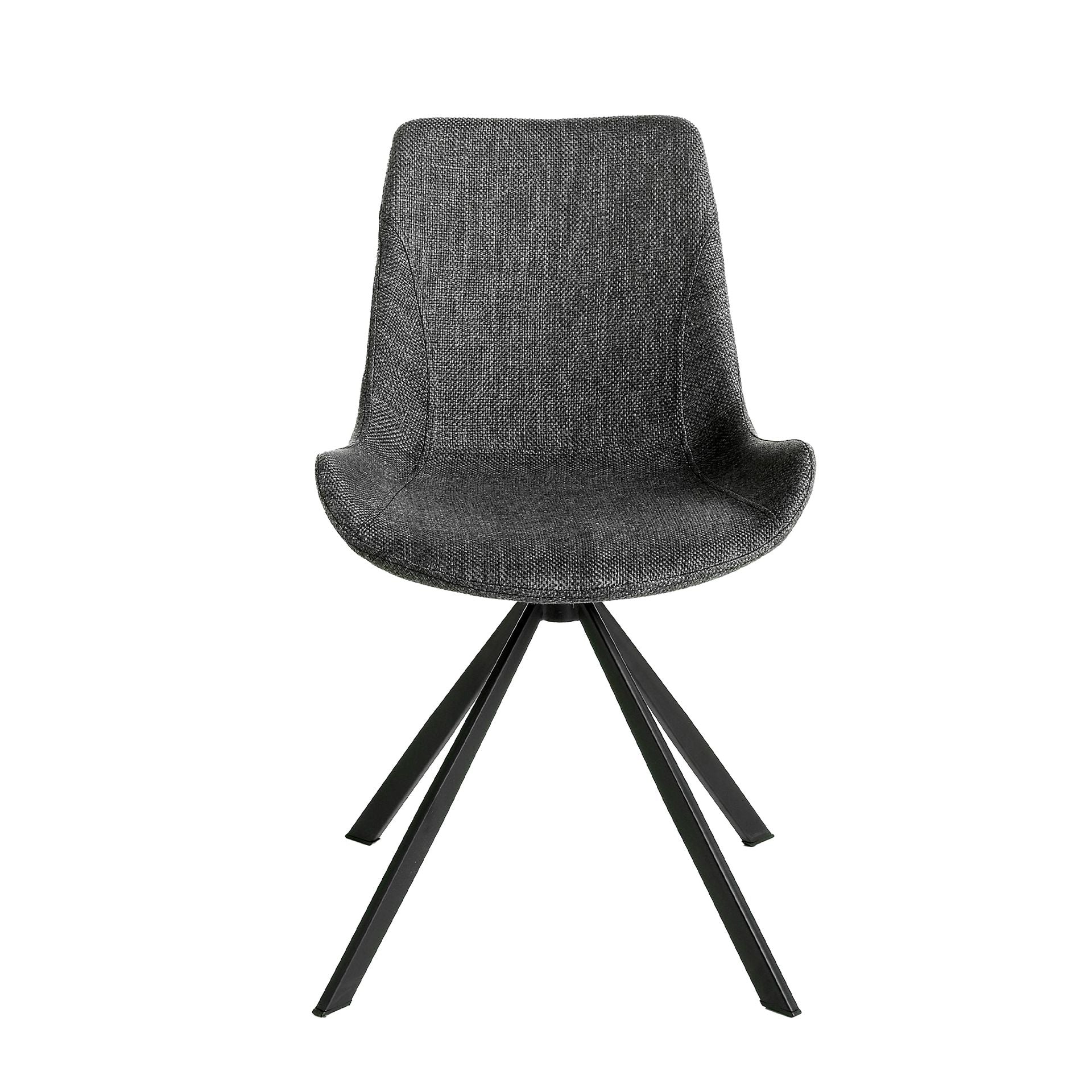 Sedia girevole in tessuto grigio scuro