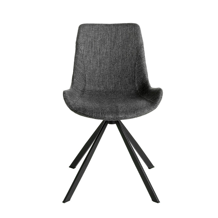 Sedia girevole in tessuto grigio scuro