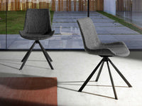 Sedia girevole in tessuto grigio scuro