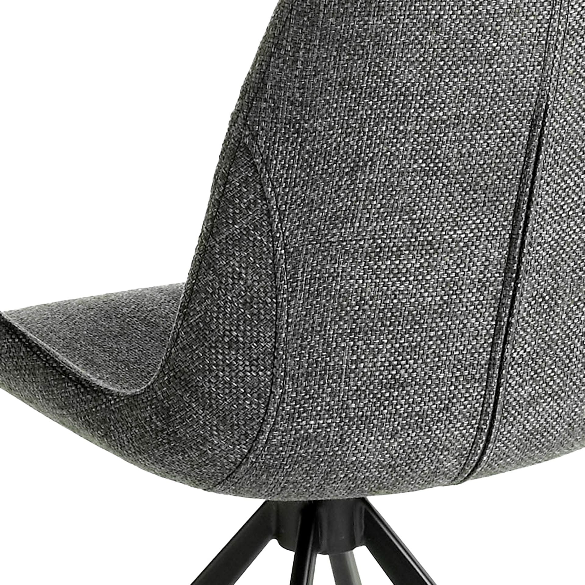 Sedia girevole in tessuto grigio scuro