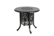 Tavolo da Giardino Bistrò con Secchiello per Ghiaccio e Piedini Regolabili per Terrazza in Alluminio Bronzo 55 x 49 cm