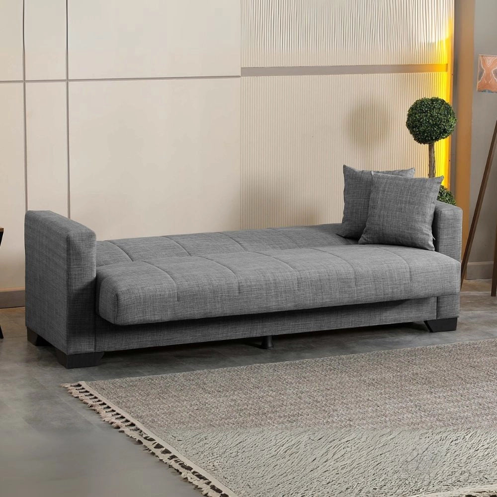 Divano letto contenitore Moon 3 posti in tessuto Internobase 11 grigio