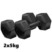 Trade Shop - Coppia Di Manubri In Vinile Da 5kg Ognuno Manubri Pesi Palestra Fitness Sport -
