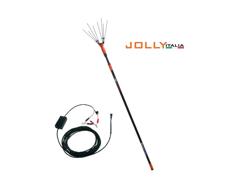 Abbacchiatore a batteria V34 Jolly Italia con asta telescopica e cavo, alimentazione da 12V