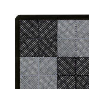 Piastrelle ventilate nere e grigie 3,2m x 6m per garage e officine, antiscivolo.