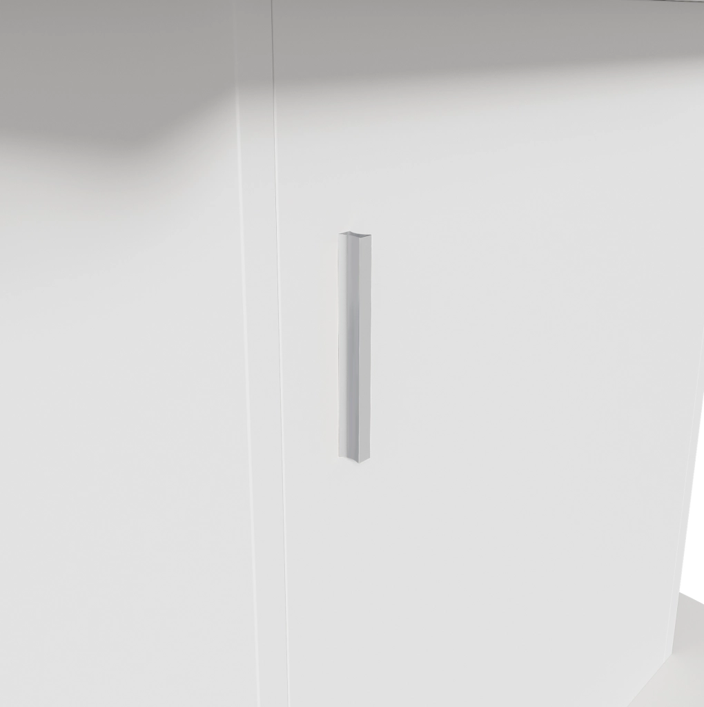 Tavolo da pranzo allungabile ovale 110/130x70x75 cm con contenitore; bianco e argento