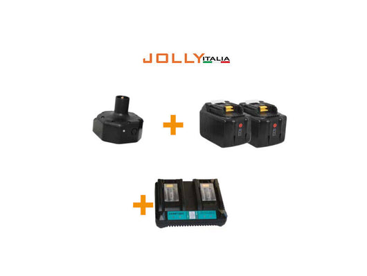 Kit alimentazione JollyItalia per pettine V34 2 batterie Litio 18V 9Ah e carica