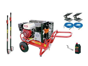 Kit raccolta olive per 2 operatori Lisam Hobby con motocompressore Honda 2 abbacchiatori